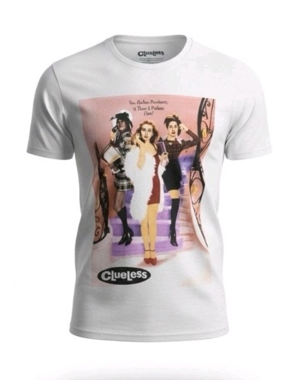NWT White licensed Clueless movie poster graphic t-shirt